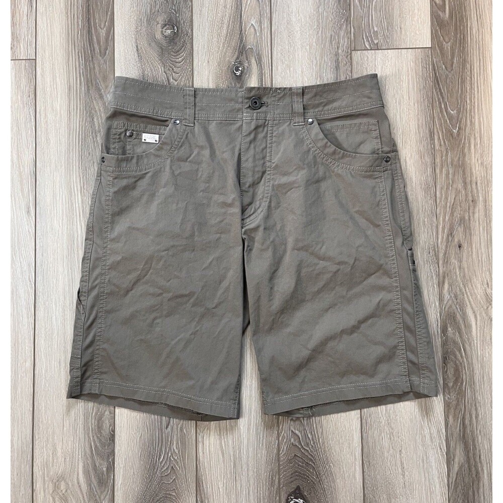 Kuhl Revolvr Shorts Mens Sz 32” Brown Tan Gorp Hiking Outdoors #5068 10” Inseam